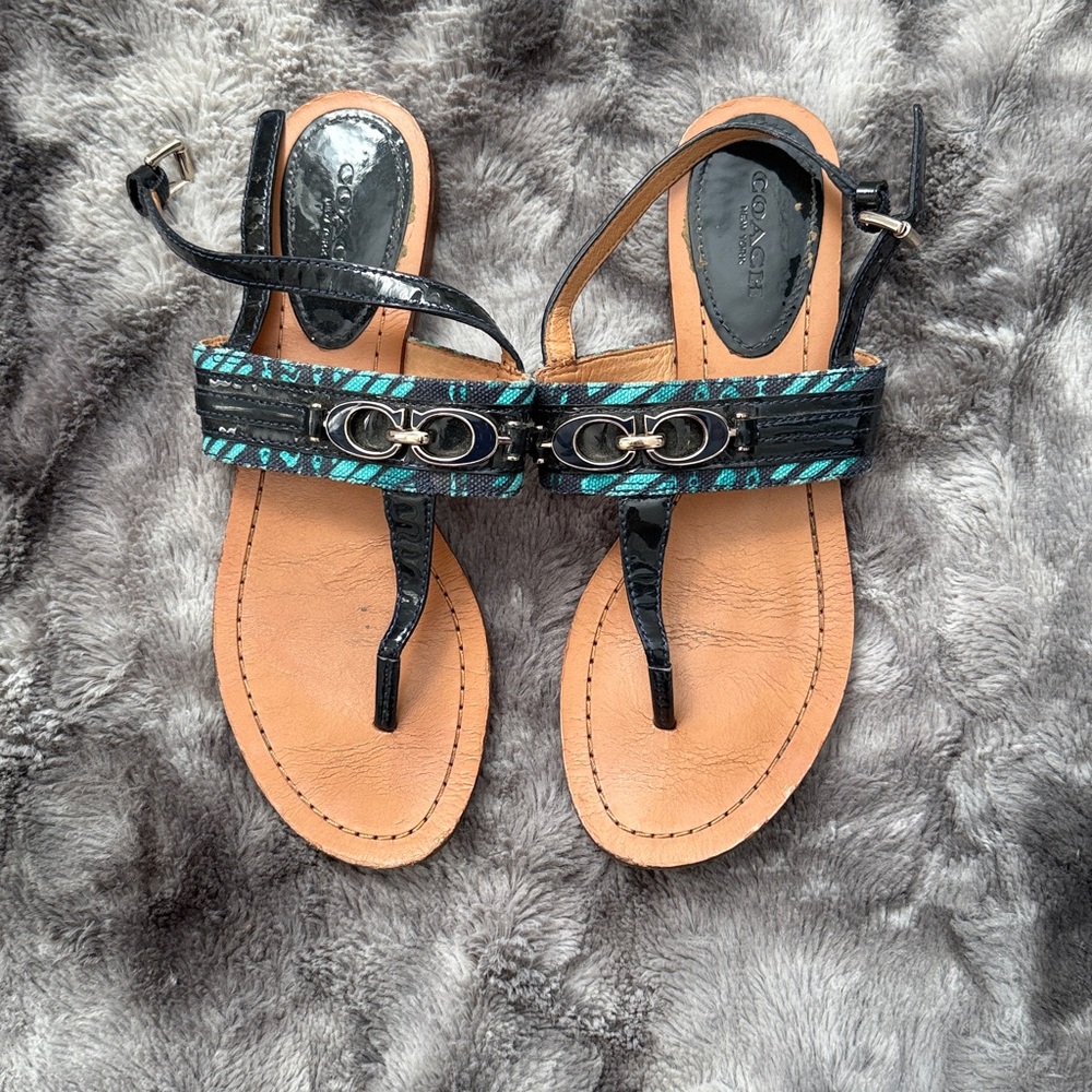 Coach Navy and Sandals with Teal Accents